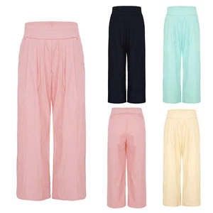 Kids Girls Trousers Summer Pants Solid Color Bottom Stretchy Beach Wear Sport - Picture 1 of 36