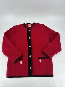 Walk Winkler Tirol Coat Of Arms Buttons Red 100% Wool Made In Italy Size Medium - Picture 1 of 6