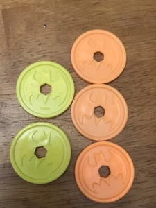 Lot Of 5 Imaginext DC Super Friends Gotham Batman Batwing Disc Yellow Orange OEM - Picture 1 of 3