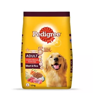 Pedigree Adult Dry Dog Food, Meat & Rice Flavour, 1.2kg Pack - Picture 1 of 5