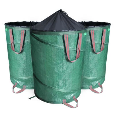VOUNOT 3X Pop Up Gartensack 170L Faltbarer Selbstaufstellend Gartenabfallsack - Bild 1 von 4