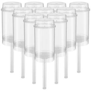 20 Pcs Cylinder Shaped Pushable Transparent Plastic Clear Cake Holders - Picture 1 of 11