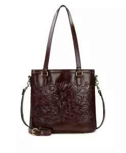 Patricia Nash Tessali Vintage Vegetable Tanned Tooled Tote Crossbody Bag (Tan) - Picture 1 of 5