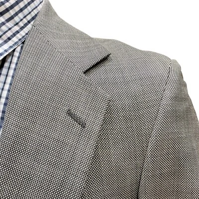 36 or38R Botany 500 Wool Blazer Jacket Men Gray 2Button Sport Coat Suit Birdseye - Image 1 of 4
