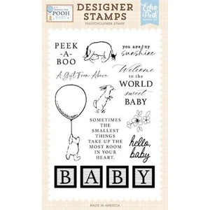 Echo Park Winnie the Pooh Baby Clear Stamp Set - Peek A Boo - Picture 1 of 1