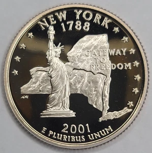 2001 S QUARTER GEM PROOF DCAM NEW YORK STATE - CN-CLAD - Picture 1 of 6