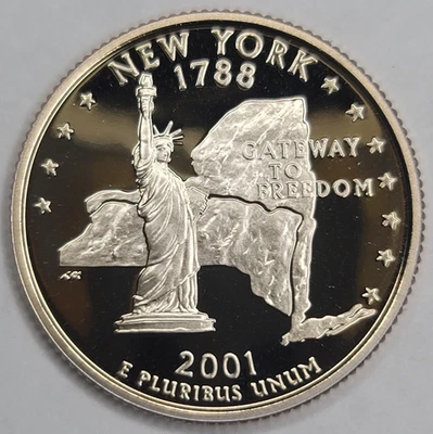 2001 S QUARTER GEM PROOF DCAM NEW YORK STATE - CN-CLAD - Image 1 of 4