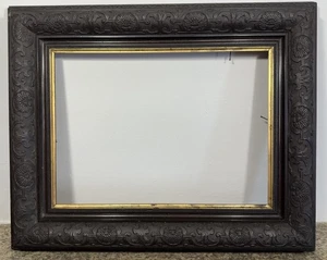 Cadre ancien 5P 5M à décors végétal Feuillure: 25 x 34 cm Vue: 23,5 x 32,5 cm - Foto 1 di 6