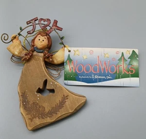 Wooden Christmas ornament joy with girl and dress woodworks exclusive to be... - Picture 1 of 4