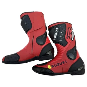 SUZUKI Motorrad Rindsleder Rennschuhe Motorrad Leder Reitstiefel - Bild 1 von 3