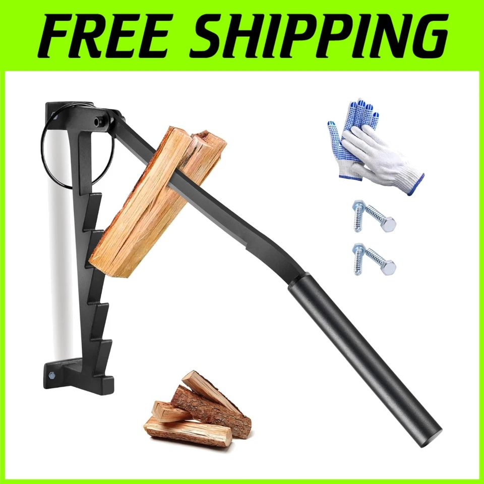 Portable Kindling Wood Splitter with Non-Slip Gloves - 2 Handles Included - Image 1 of 4