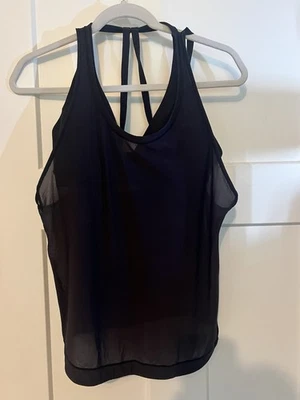 Lululemon Women’s Shear Black Tank with Built In Bra Size 8 - Image 1 of 4