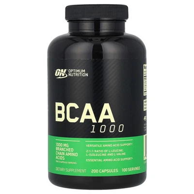 Optimum Nutrition, BCAA 1000 Cápsulas, MegaSize, 1.000 mg, 200 Cápsulas, Aminoácidos Foto 1 de 2