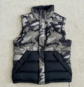 The North Face Mens M Camo Camouflage Puffer Vest 550 Goose Down filled Black - Picture 1 of 12