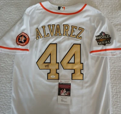 Yordan Alvarez Autographed Houston Astros 2022 World Series Jersey JSA Cert! - Image 1 of 4