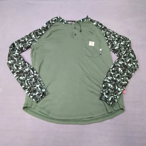 Bocomal FR Shirt Herren L Grün Pullover Langarm Camouflage Henley - Bild 1 von 10