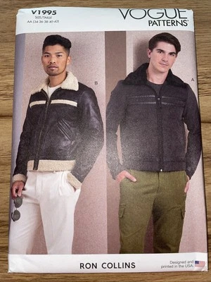Vogue Pattern V1995 Men's Jackets Bomber Style Sizes 34-42 UNCUT FREE SHIPPING - Image 1 of 2