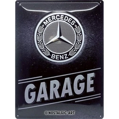 ART NOSTALGIQUE Nostalgic-Art - Enseigne Plaque en Métal Émaillée 30x40cm - Mercedes-Benz Garage