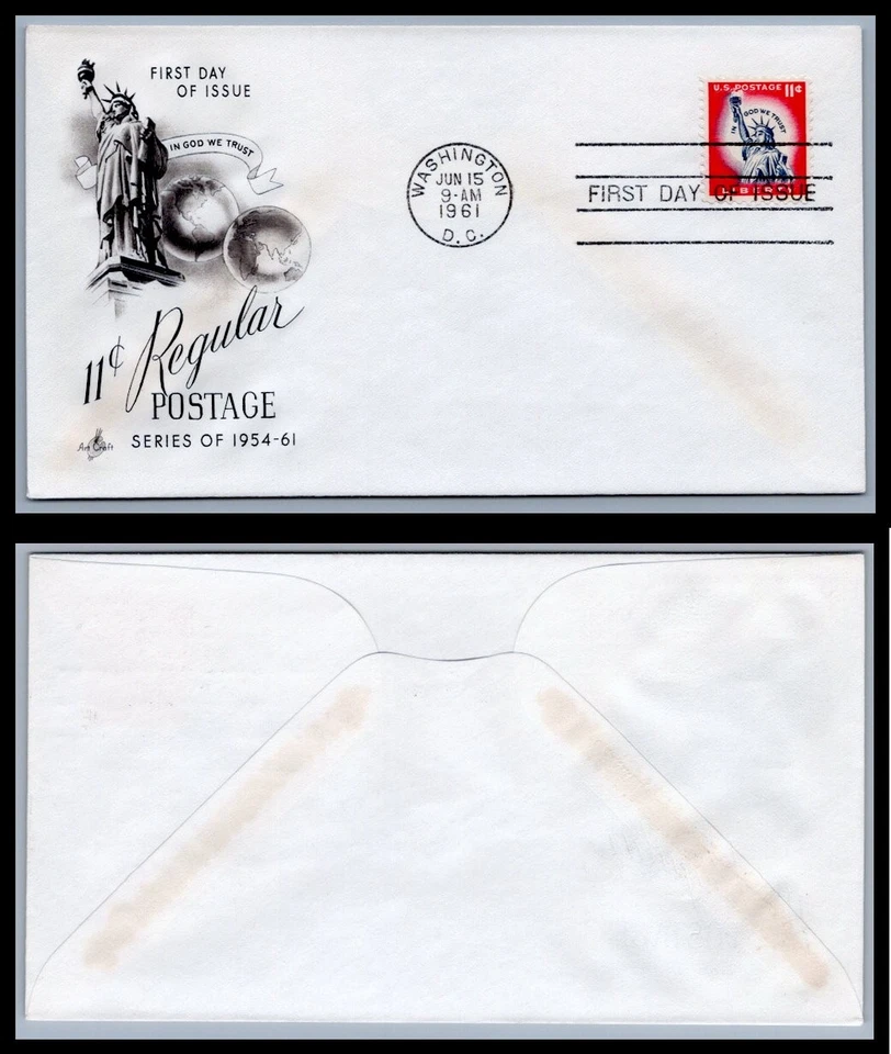 US FDC # 1044A 11c Statue of Liberty  ArtCraft   1961, 9Q1490 - Image 1 of 1