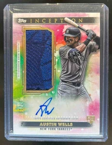 2024 Topps Inception Austin Wells Auto Game Sock Relic Card Jersey RC #17/25 - Picture 1 of 2