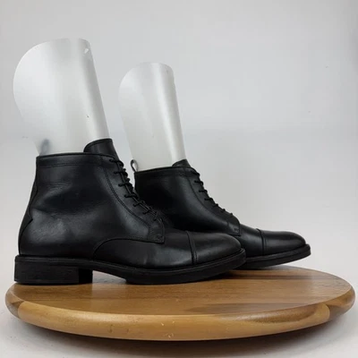 Nuevas botas de combate Allsaints Drago de cuero negras con puntera cómoda para hombre talla 45 nuevas sin caja Foto 1 de 4