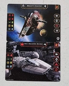 X-wing Bounty Hunter/ Gray Squadron Bomber Double Sided Promo Set Of 2 - Picture 1 of 1