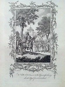 William Tell schießt Apfelkopf Sohn 1765 Gen. Description of the World KUPFER - Bild 1 von 1