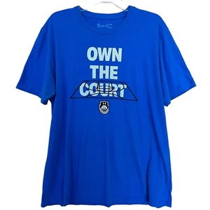 Under Armour TShirt Adult XL Blue White Heat Gear Loose Own The Court Workout - Picture 1 of 13