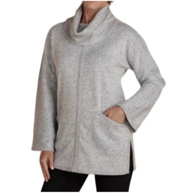 Soft Surroundings So Cozy Cowl Neck Gray Tunic Pullover Sweater Size M - Image 1 of 4
