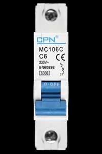CPN 6 AMP CURVE C 6kA MCB CIRCUIT BREAKER MC106C - Picture 1 of 6