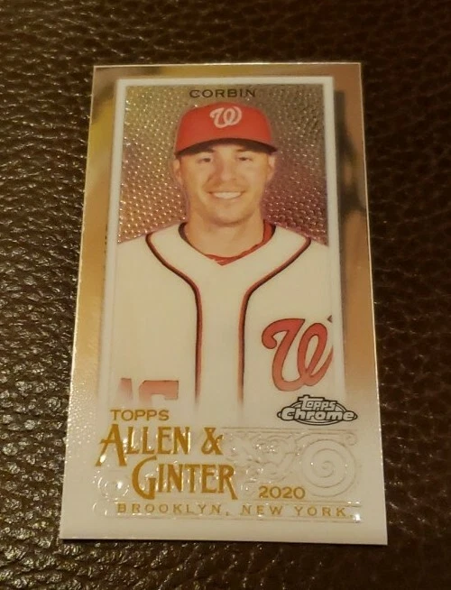 2020 Topps Chrome Allen Ginter 142 Patrick Corbin Mini Card Washington Nationals - Image 1 of 2