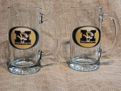 MISSOURI University Glass Beer Mugs, Set of 2 Cover
