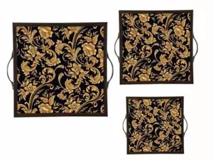 Premium Wooden Serving Tray Set of 3 for Home and Office - Picture 1 of 5