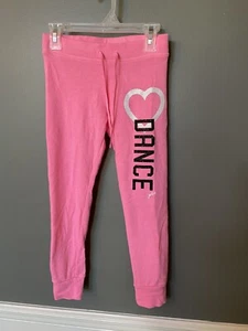 Justice Sweat Pants Joggers Girls 7 Pink Dance  - Picture 1 of 8