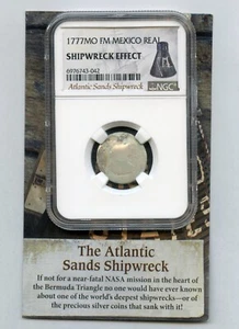 1777 Mexico 1 Real Silver Coin Atlantic Sands Shipwreck NGC Certified Rare JR061 - Picture 1 of 3
