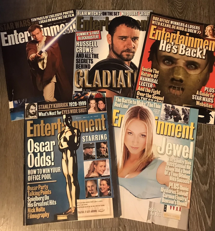 Entertainment Weekly Magazine ~Lot of 5 NEW 1999 ~VINTAGE FASHION BEAUTY ~Jewel - Image 1 of 3