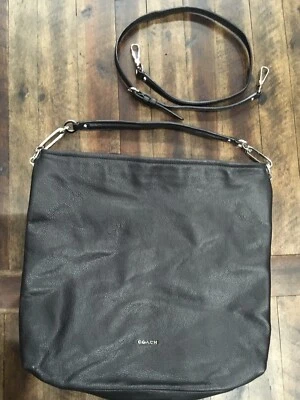 Coach Black Leather Women's Bag Madison Hobo Adjustable Crossbody Strap - Image 1 of 4