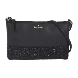 BOLSO BANDOLERA PEQUEÑO NUEVO CON ETIQUETAS KATE SPADE GRETA COURT RAMEY NEGRO FLASH BRILLO - Imagen 1 de 8