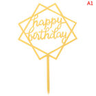 10Pcs Acrylic Hand writing Happy Birthday Cake Topper Dessert Party Decoratio S1