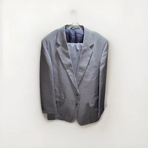 Traje Blazer Haggar Dos Piezas Talla 34 Y Pantalones de Vestido Talla 36 Azul Rayas Para Hombre - Imagen 1 de 20