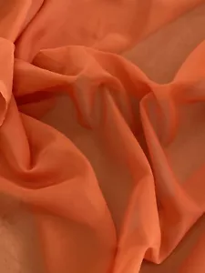 Gardine Schal Vorhang Stoffe Meterware zart weich orange Höhe 1,50 m transparent - Bild 1 von 4
