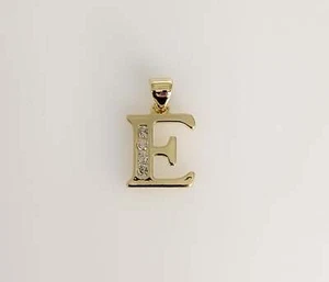 Colgante Chapado en Oro Letra Inicial "E" Joyería Moda Oro Letra Inicial Dije - Imagen 1 de 2