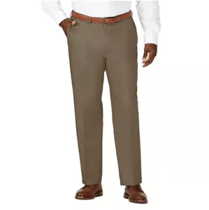 Haggar Trousers Plus Size 56inW x 30in Leg Work Casual Khaki No Iron Flat Front - Picture 1 of 12