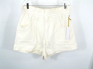Neu mit Etikett House of Harlow 1960 Paperbag Shorts Damengröße L elfenbein Leinenmischung Taschen - Bild 1 von 17