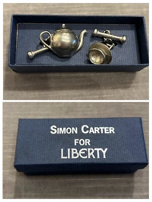 Dos Pares Simon Carter Tetera Taza Gemelos Libertad de Londres 1984 Celebración Foto 1 de 4