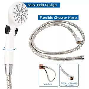 RV Shower Head Handheld Water Saving Shower with 59'' Hose for Camper, Van,Boat - Picture 1 of 7