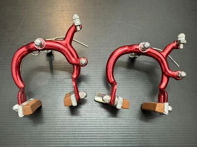 Nuevo de Lote Antiguo 1982 Dia Compe 890 Juego de Pinzas de Freno Rojo Old School BMX Foto 1 de 4