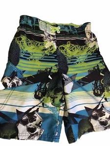 Joe Boxer - Swim Trunks - Youth - Medium (8) Blue, Black, Yellow, Green Shorts - Picture 1 of 18