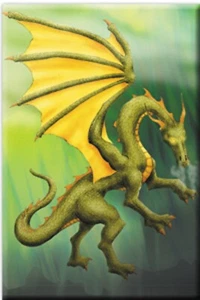Green Dragon Magnet - Premium Quality Original Artwork Dragon Fridge Magnet - Picture 1 of 1
