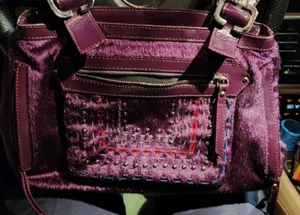 Nicoli Womens Purple Designer Made In Italy Handbag - Picture 1 of 6